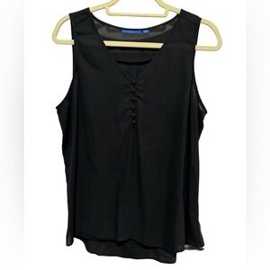 Apt 9 - V-Neck button front sleeveless blouse - Size L